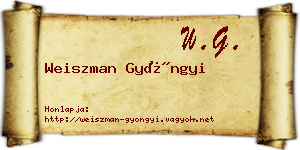 Weiszman Gyöngyi névjegykártya